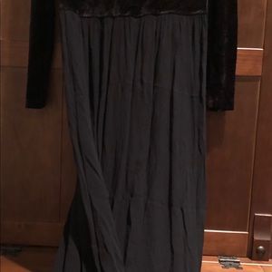 Carole Little Black dress, long with sheer skirt